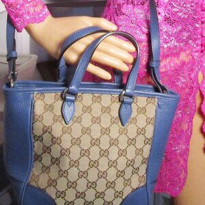 GUCCI CLASSIC GG MONOGRAM BREE TOP HANDLE W/LONG STRAP 100% AUTHENTIC